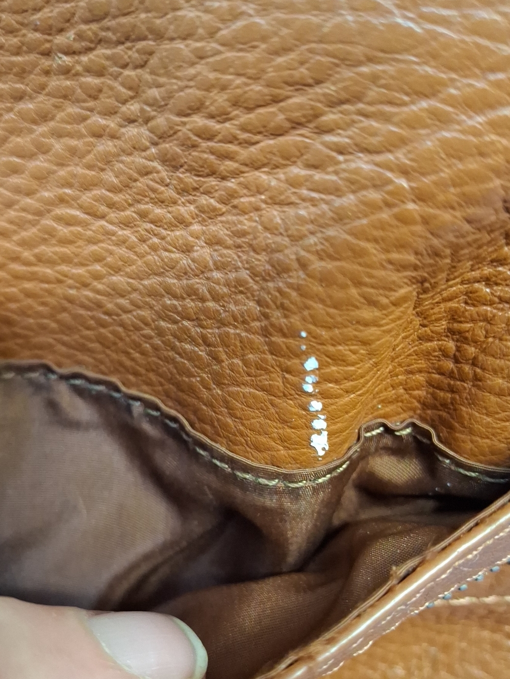 Giani Bernini Triple-Zip Pebble Leather Dasher Crossbody Cognac NWOT - Picture 9 of 13